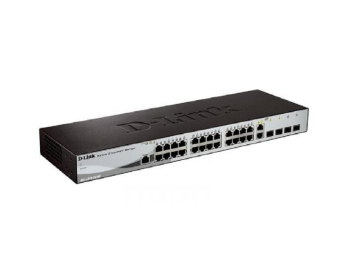 [Сетевое оборудование] D-Link DGS-1210-28/ME/B2A Управляемый L2 коммутатор, 24x1000Base-T, 4x1000Base-X SFP, AC 220В/DC 12В(с возможностью мониторинга статуса питания коммутатора)