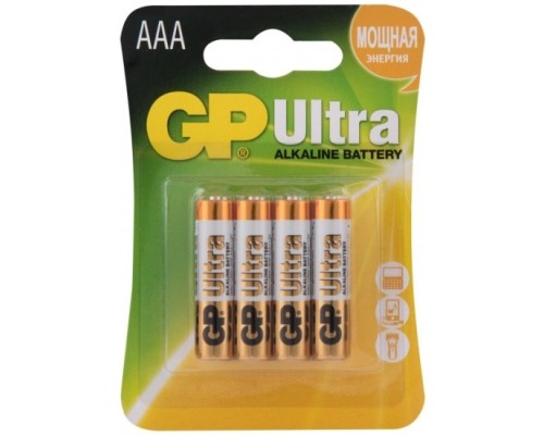 [Батарейка] Батарея GP Ultra Alkaline 24AU LR03 AAA (4шт. уп)
