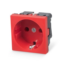 Cabeus ME45-RD Розетка электрическая Mosaic 45x45, нем. ст., 2K+3, 16A, красная (в сборе) 