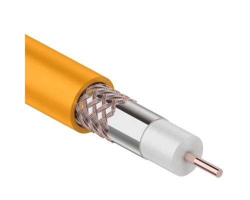[Кабель] Rexant (01-2654) Кабель коаксиальный RG-6U+Cu нг(А)-HF, Cu/Al/Cu, 64%, 75 Ом, бухта 100 м, оранжевый
