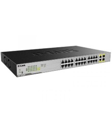 D-Link DGS-1026MP/B1A Неуправляемый коммутатор с 24 портами 10/100/1000Base-T, 2 комбо-портами 100/1000Base-T/SFP (24 порта PoE 802.3af/at, PoE-бюджет 370 Вт)