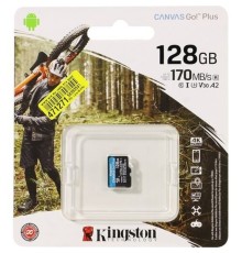 Micro SecureDigital 128Gb Kingston Canvas Go Plus UHS-I U3 A2  (170/90 MB/s) SDCG3/128GBSP
