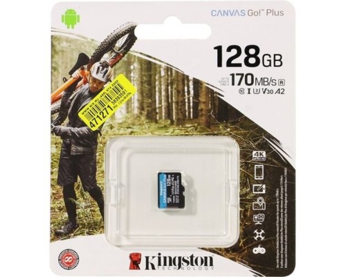 [Карта памяти ] Micro SecureDigital 128Gb Kingston Canvas Go Plus UHS-I U3 A2  (170/90 MB/s) SDCG3/128GBSP