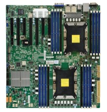 Supermicro MBD-X11DPH-T-B OEM E-ATX LGA 3647 Up to 2TB 3DS ECC RDIMM DDR4-2666MHz Up to 2TB 3DS ECC LRDIMM in 16 DIMM slots 10 SATA3 7 USB 3.0 ports 1 VGA port