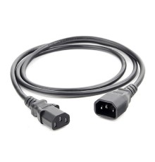 Шнур ПВС-АП 3*0,75 C13C14-250-10-1,8, черный, 1,8 м, C13-C14, 3x0.75, 10А, с заземлением, Power Cube, Россия