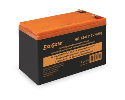[батареи] ExeGate EX288653RUS АКБ HR 12-6 (12V 6Ah 1224W, клеммы F2+F1-)