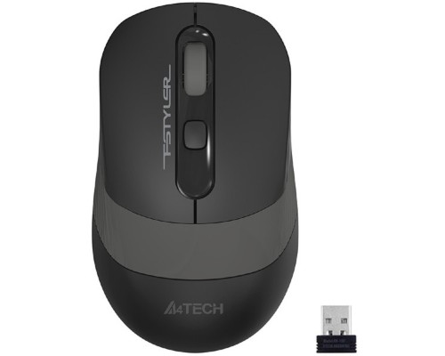 [Мышь] Мышь беспроводная A4Tech Fstyler FG10 , черный/серый , оптическая, 2000dpi , USB, 4 кнопки [1147564]
