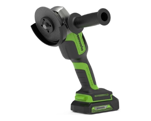 [Углошлифовальные, Шлифовальные машины, Реноватор] Greenworks GD24AGK2 Угловая шлифовальная машина, аккумуляторная, 24V,  бесщеточная, c 1хАКБ 2 Ач и ЗУ в сумке [3200207UA]