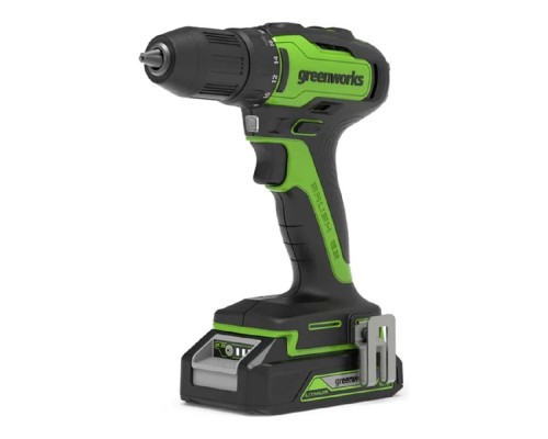 [Дрели, Шуруповерты, Гайковерты] Greenworks GD24DD35K2 Дрель-шуруповерт аккумуляторная, 24V, c 1хАКБ 2 Ач и ЗУ в кейсе [3704007UA]