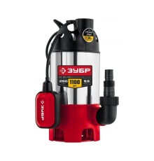 ЗУБР Дренажный насос для грязной воды, корпус - нерж. сталь, 1100 Вт [НПГ-М3-1100-С]