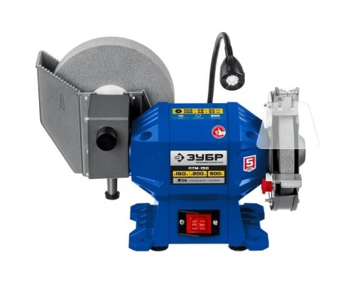 [Электроинструмент] ЗУБР Заточной станок для мокрого и сухого шлифования, d150 / d200 мм,  500 Вт [ПТМ-150]