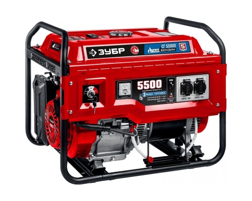 [Генераторы, Блоки автоматики] ЗУБР Газовый генератор (сжиженный газ / природный газ / бензин) 5500 Вт  [СГ-5500Е]