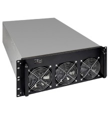 Exegate EX288960RUS Корпус для майнинга ExeGate Pro 8-650 <без БП, 2*USB, 6*fan 120мм, места под: 8 видеокарт, 1 БП>