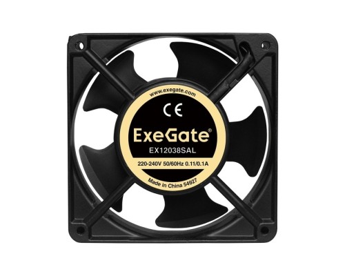 [Вентиляторы] Exegate EX289020RUS Вентилятор 220В ExeGate EX12038SAL (120x120x38 мм, Sleeve bearing (подшипник скольжения), подводящий провод 30 см, 2600RPM, 42dBA)