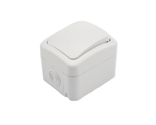 [рексант розетки] Rexant KR-78-0601 Выключатель одноклавишный KRANZ Mini OG открытой установки, IP54 белый