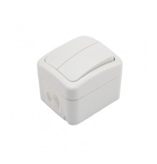 Rexant KR-78-0602  Выключатель двухклавишный KRANZ Mini OG открытой установки, IP54 белый	