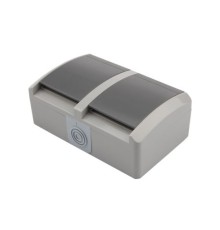 Rexant KR-78-0614 Блок из 2 розеток горизонтальный KRANZ INDUSTRIAL открытой установки с заземлением, керамика, IP54 серый							