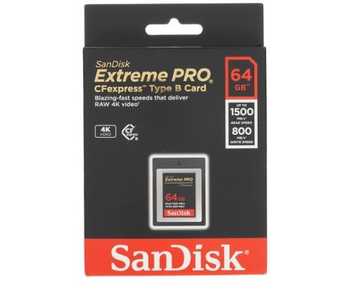 [Карта памяти ] Micro SecureDigital 64GB Sandisk Extreme PRO CFexpress Type B  SDCFE-064G-GN4NN 1500MB/s R, 800MB/s W