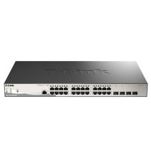 D-Link DGS-1210-28MP/ME/B2A PROJ Управляемый L2 коммутатор с 24 портами 10/100/1000Base-T и 4 портами 1000Base-X SFP (24 порта PoE 802.3af/at, PoE-бюджет 370 Вт)