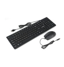 Клавиатура + мышь Gembird KBS-9050 {Проводной комплект, черный, 1,5 м, 104кл, 1000 DPI}
