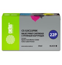 Картридж струйный Cactus CS-SJIC22PBK черный (34мл) для Epson ColorWorks C3500