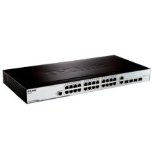 D-Link DES-3200-28_RFB/C1 Восстановленный в производственных условиях управляемый L2 коммутатор с 24 портами 10/100Base-TX, 2 портами 100/1000Base-X SFP и 2 комбо-портами 100/1000Base-T/SFP.