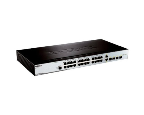 [Сетевое оборудование] D-Link DES-3200-28_RFB/C1 Восстановленный в производственных условиях управляемый L2 коммутатор с 24 портами 10/100Base-TX, 2 портами 100/1000Base-X SFP и 2 комбо-портами 100/1000Base-T/SFP.