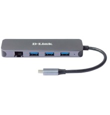 D-Link DUB-2334/A1A Док-станция с разъемом USB Type-C, 3 портами USB 3.0, 1 портом USB Type-C/PD 3.0 и 1 портом Gigabit Ethernet