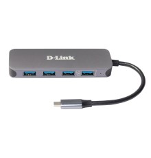 D-Link DUB-2340/A1A Концентратор с 4 портами USB 3.0 (1 порт с поддержкой режима быстрой зарядки), 1 портом USB Type-C/PD 3.0 и разъемом USB Type-C