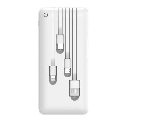 [Аксессуар] Perfeo Powerbank ABSOLUTE 10000mah In Micro usb,USB /Out USB,Micro usb,Type-C,Lightning, 2.1А/ White (PF_B4879)