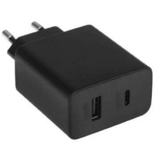 ORIENT PU-F45D, Сетевое зарядное устройство с функцией быстрой зарядки, мощность 45Вт, Quick Charge 3.0+Power Delivery, выходы: USB-A + Type-C, DC 5/9/12/15/20В, цвет черный (31127)