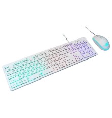 Dialog Проводной игровой набор KMGK-1707U WHITE Gan-Kata - клавиатура + опт. мышь с RGB подсветкой