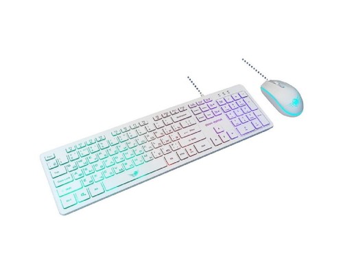 [Клавиатура] Dialog Проводной игровой набор KMGK-1707U WHITE Gan-Kata - клавиатура + опт. мышь с RGB подсветкой