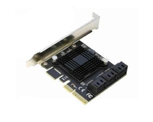[Контроллер] ORIENT A1166S6, Контроллер PCI-Ex4 v3.0, SATA3.0 6Gb/s, 6-port int, ASM1166 chipset, oem