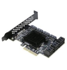 ORIENT AJ1166S10, Контроллер PCI-Ex4 v3.0, SATA3.0 6Gb/s, 10-port int, ASM1166+JMB585 chipset, 