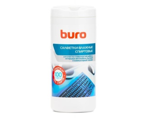 [Чистящие средства] Салфетки Buro BU-AN32 антибактериальные (100лист.) спиртовые [1429366]