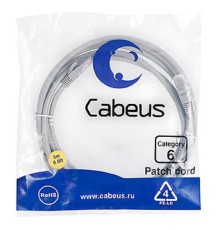 Cabeus PC-UTP-RJ45-Cat.6-3m Патч-корд U/UTP, категория 6, 2xRJ45/8p8c, неэкранированный, серый, PVC, 3м