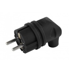 Эра Б0044542 Вилка V9-B-IP44 каучуковая с заземлением 90 градусов 16A IP44 черная 