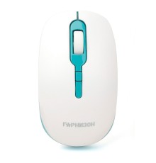 Гарнизон Мышь беспров. GMW-460-2, бело-бирюзовый, 1000 DPI, 2 кн.+ колесо-кнопка