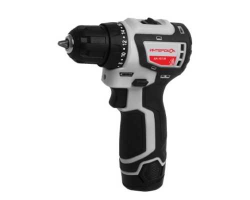 [Дрель, Шуруповерт] ИНТЕРСКОЛ ДА-10/12В бесщеточная аккумуляторная дрель-шуруповерт [687.1.2.70] { Li-ion, картон, 2 аккум., 1,5Ач }