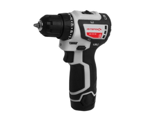 [Дрель, Шуруповерт] ИНТЕРСКОЛ ДА-10/12В бесщеточная аккумуляторная дрель-шуруповерт [687.2.2.70] { Li-ion, кейс, 2 аккум., 2Ач }