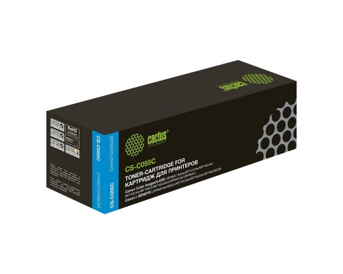 [расходные материалы] Картридж лазерный Cactus CS-C055C голубой (2100стр.) для Canon LBP663Cdw, LBP664Cx, MF746Cx, MF742Cd