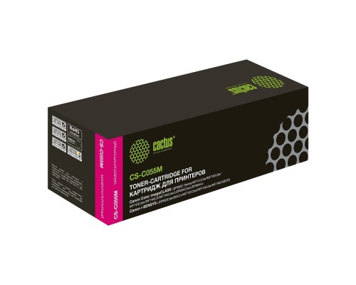 [расходные материалы] Картридж лазерный Cactus CS-C055M пурпурный (2100стр.) для Canon LBP663Cdw, LBP664Cx, MF746Cx, MF742