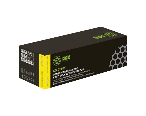 [расходные материалы] Картридж лазерный Cactus CS-C055Y желтый (2100стр.) для Canon LBP663Cdw, LBP664Cx, MF746Cx, MF742Cdw
