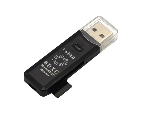 [Устр-ва ч/з карт памяти] 5bites Устройство ч/з карт памяти RE2-100BK USB2.0 Card reader / SD / TF / USB PLUG / BLACK