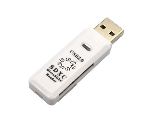 [Устр-ва ч/з карт памяти] 5bites Устройство ч/з карт памяти RE2-100WH USB2.0 Card reader / SD / TF / USB PLUG / WHITE