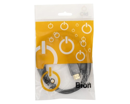 [Кабели HDMI / DVI / DP] Bion Кабель DisplayPort - HDMI, 20M/19M, однонаправленный конвертор сигнала с DisplayPort в HDMI, 1 м, черный [BXP-CC-DP-HDMI-010]