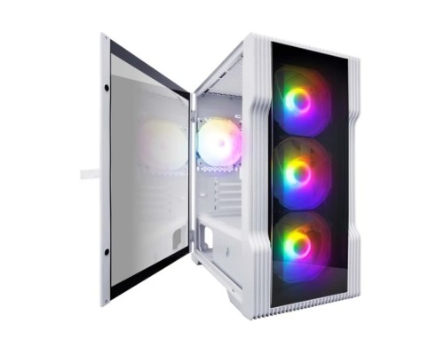 [Корпус] 1STPLAYER Корпус TRILOBITE T3-G White / mATX, TG / 4x 120mm LED fans inc. / T3-G-WH-4F1-W