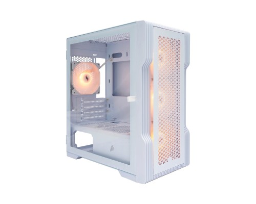 [Корпус] 1STPLAYER Корпус TRILOBITE T3 White / mATX, TG / 4x 120mm LED fans inc. / T3-WH-4F1-W