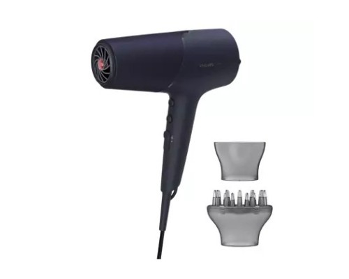 [Фен] PHILIPS BHD510/00 Фен , 2300 Вт,6 режимов температуры и скорости, ThermoShield для 100% защиты волос от перегрева, ионизация х4, диффузор,синий металлик